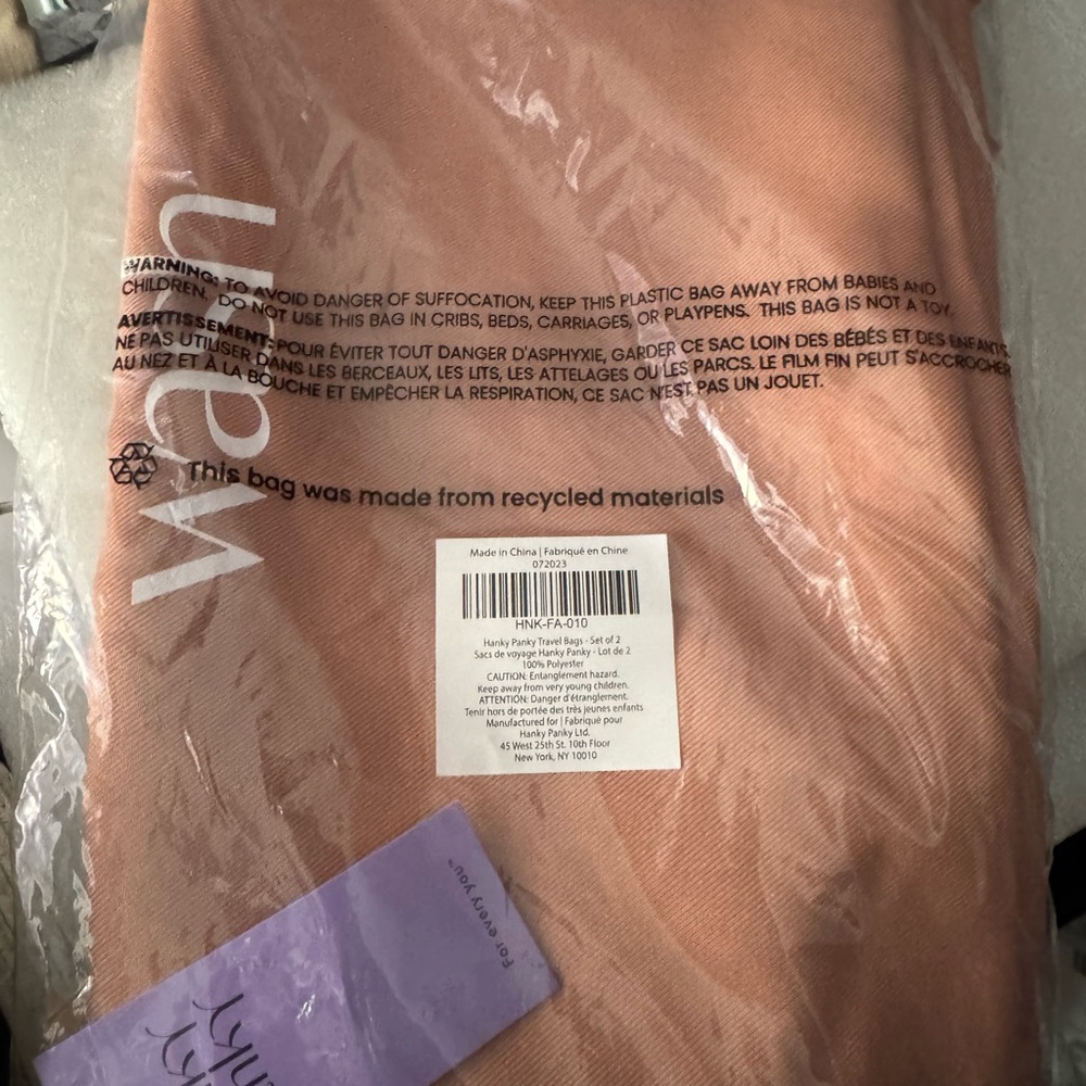 Hanky Panky Pink Garment Bag